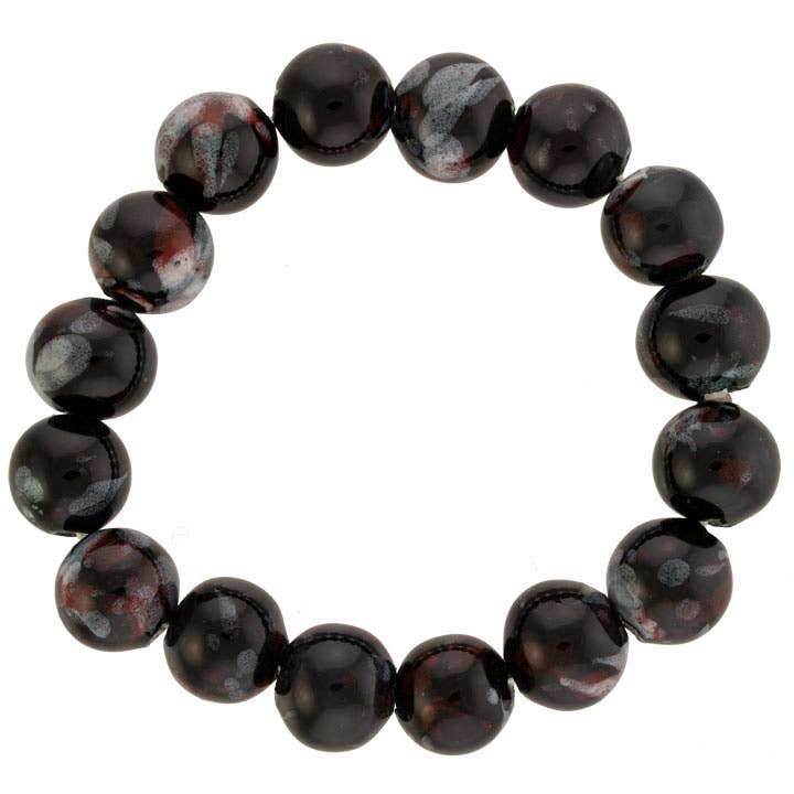 Bracelet en porcelaine, noir pour la vente par EHAWA