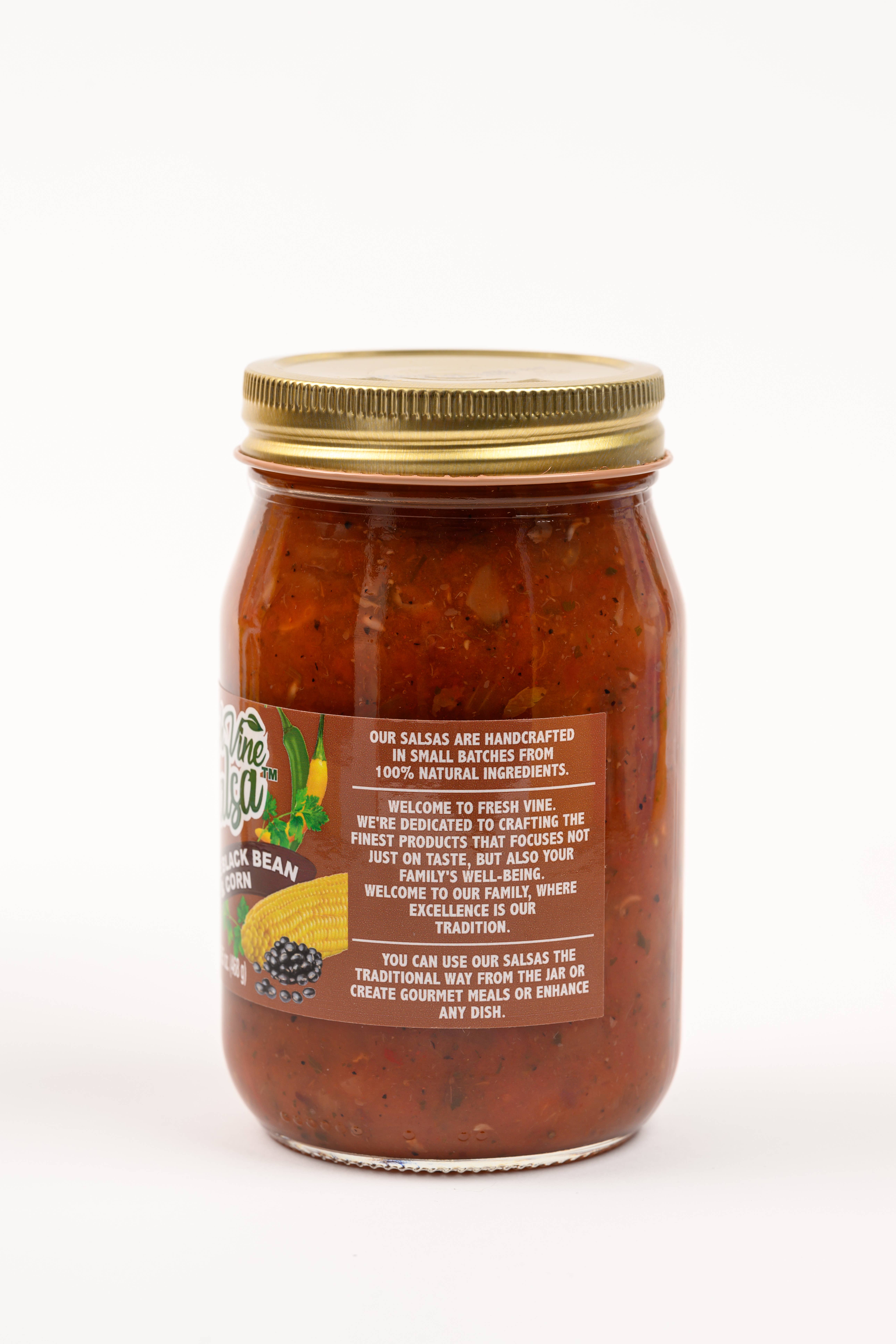 The Jam Shoppe LLC - Wholesale Jam/Jelly - Fresh Vine Chipotle Black Bean and corn Salsa 16.5oz. 2