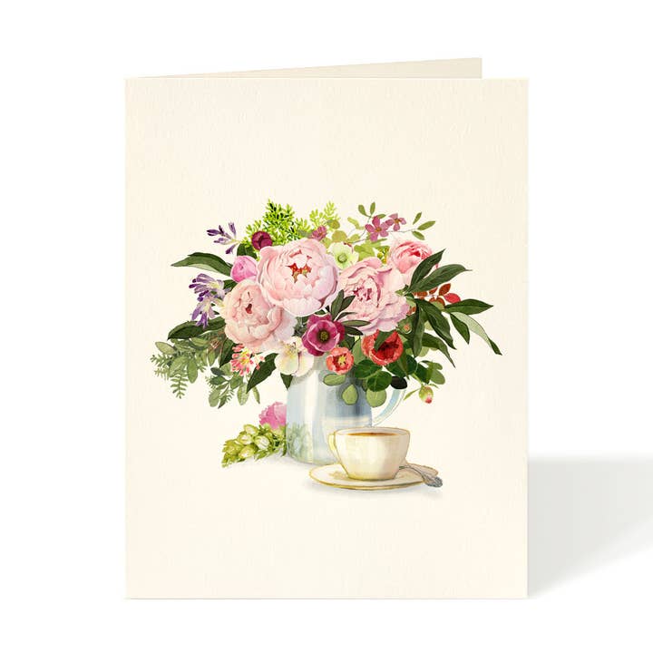 Tea with Flowers - Flower Garden Greeting Card for wholesale by Felix Doolittle