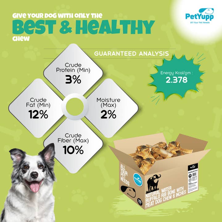 PetYupp - Wholesale Pet Treats - Dog - Bulk Dog Treats - Rib Bone with Meat ( 6″ ) - Pack of 25 3