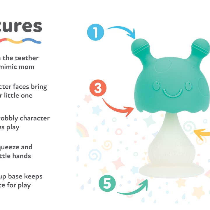 Nuby - Wholesale Teether (Not Clip-On) - Baby - Super Soft Silicone Teether with Suction Base1