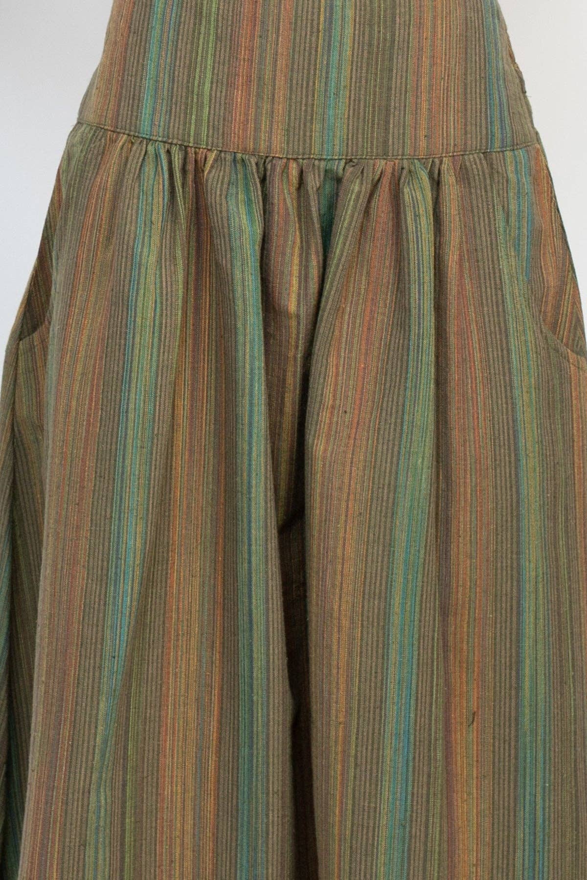 Moss Striped A Line Midi Skirt for wholesale on Faire4