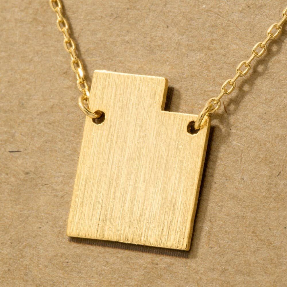 Fame Accessories - Wholesale Pendant/Charm Necklace - Utah State Pendant Necklace3