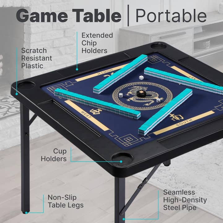 Queensell - Wholesale Board Game - Dominoes Table - Folding Game Table 35 x 35 x 27 Inches