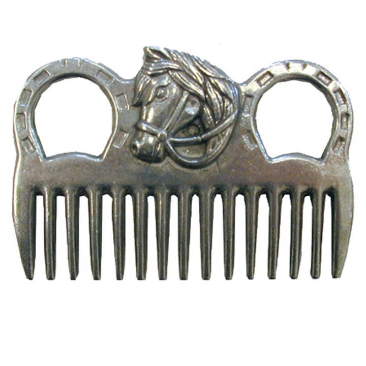 Aluminum Mane Comb with Horsehead for wholesale by Intrepid International