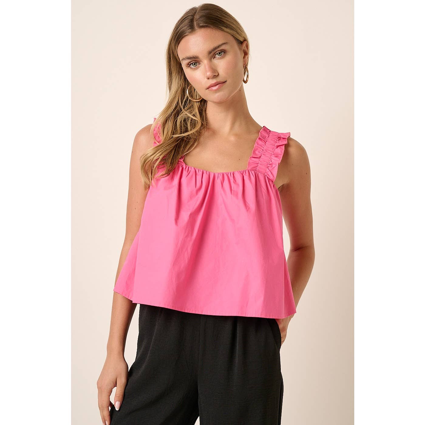 mittoshop - Wholesale Blouse - Women's - M15167-SEMI SWEETHEART NECK RUFFLE CROP TOP21