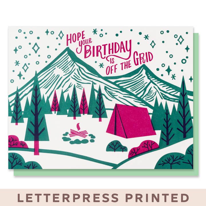 Off the Grid Birthday Card for wholesale by Paper Parasol Press