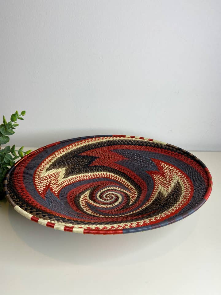 Large Open V Telephone Wire Plate - Red Pepper for wholesale by Eve & Nico Gifts & Home Decor