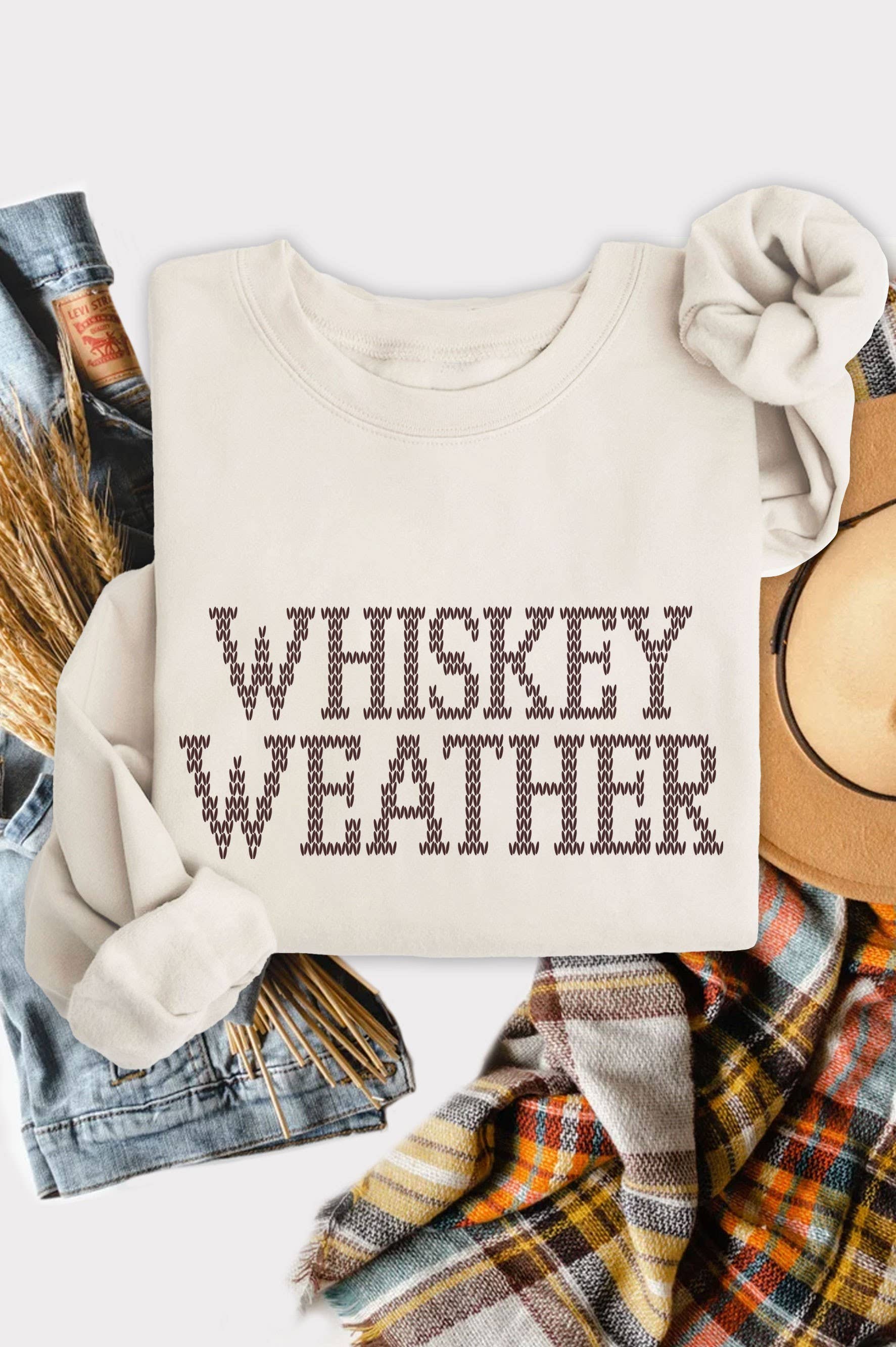Rustee Clothing - Vente Sweat-shirt à imprimés – femme - SWEAT-SHIRTS BROSSÉS À MOTIF WHISKEY WEATHER 8
