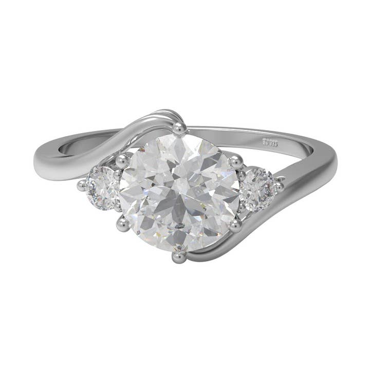 1.32 Ctw Round Moissanite 925 Sterling Silver Promise Ring for wholesale by Star Joya