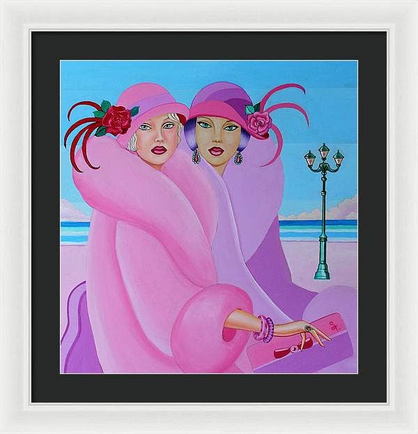 Sharon Tatem Fashion LLC - Wholesale Art Print - Palm Beach Pink Ladies - Framed Print23