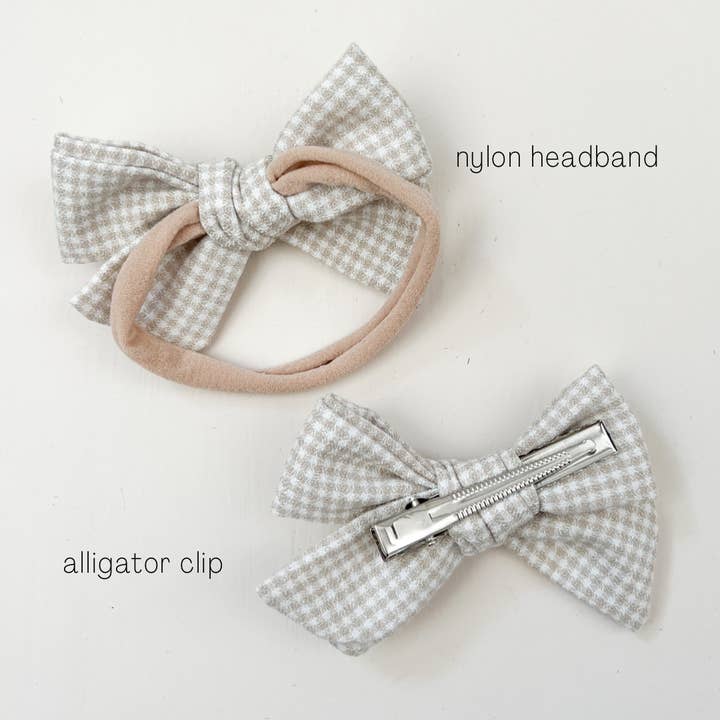 Emi Lei - Wholesale Hair Bow - Kids - Alligator Clip Bow Set - Rose Mauve/Lace (#5)
