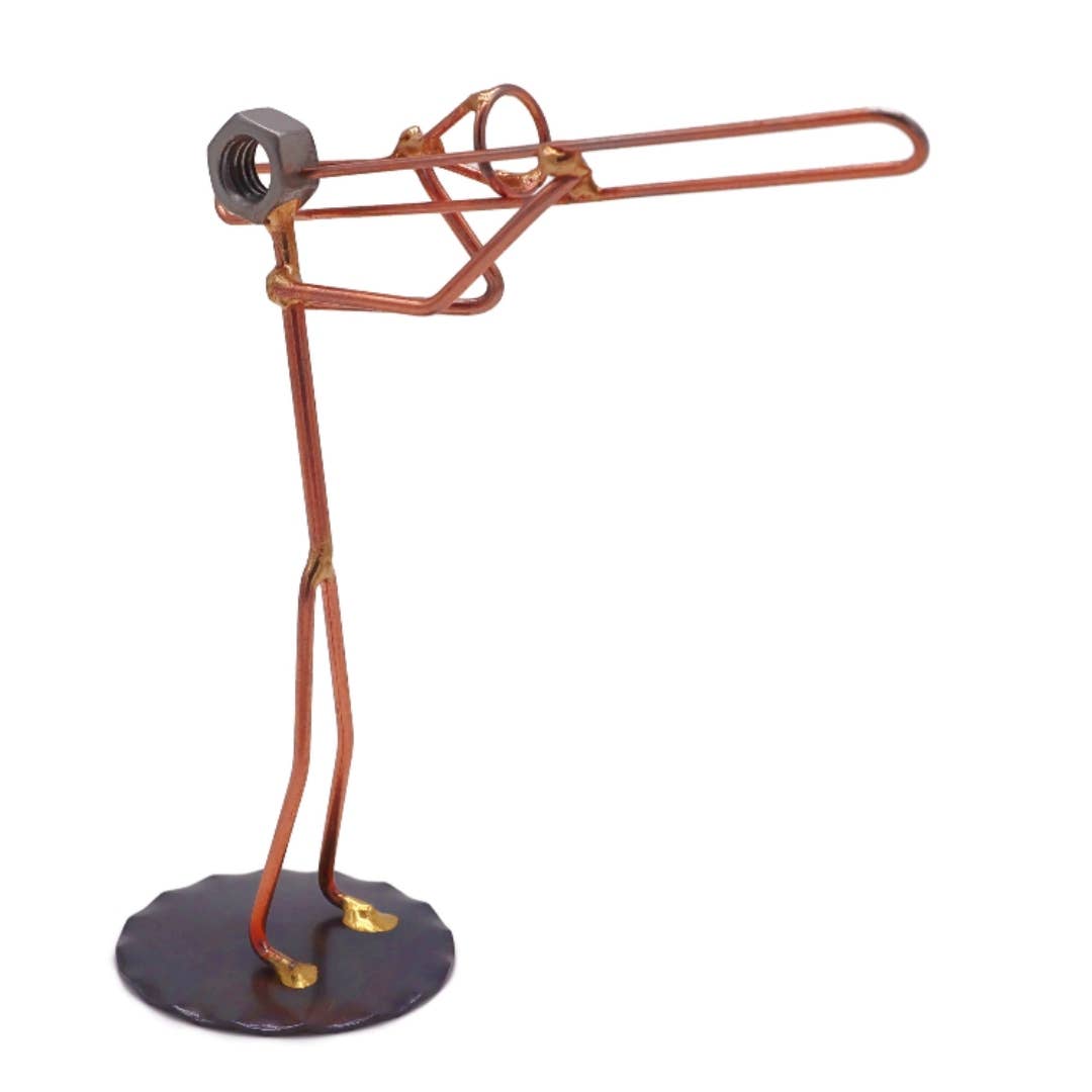 Rock Creek Metal Craft - Wholesale Decorative Tabletop Object - Handcrafted Metal Trombone Tabletop Decor0