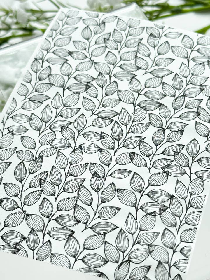 Transfer Paper 326.1 Black Leaves | Image Water Transfer for wholesale by Tera Clay