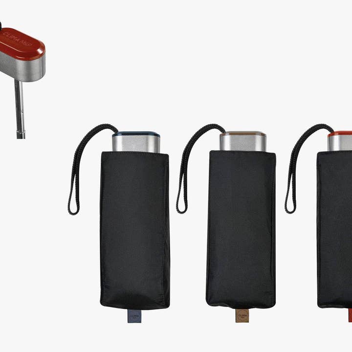 Schwarzer Flacher Mini-Regenschirm für Herren | Leicht Winddicht für den Großhandel von Mkr International