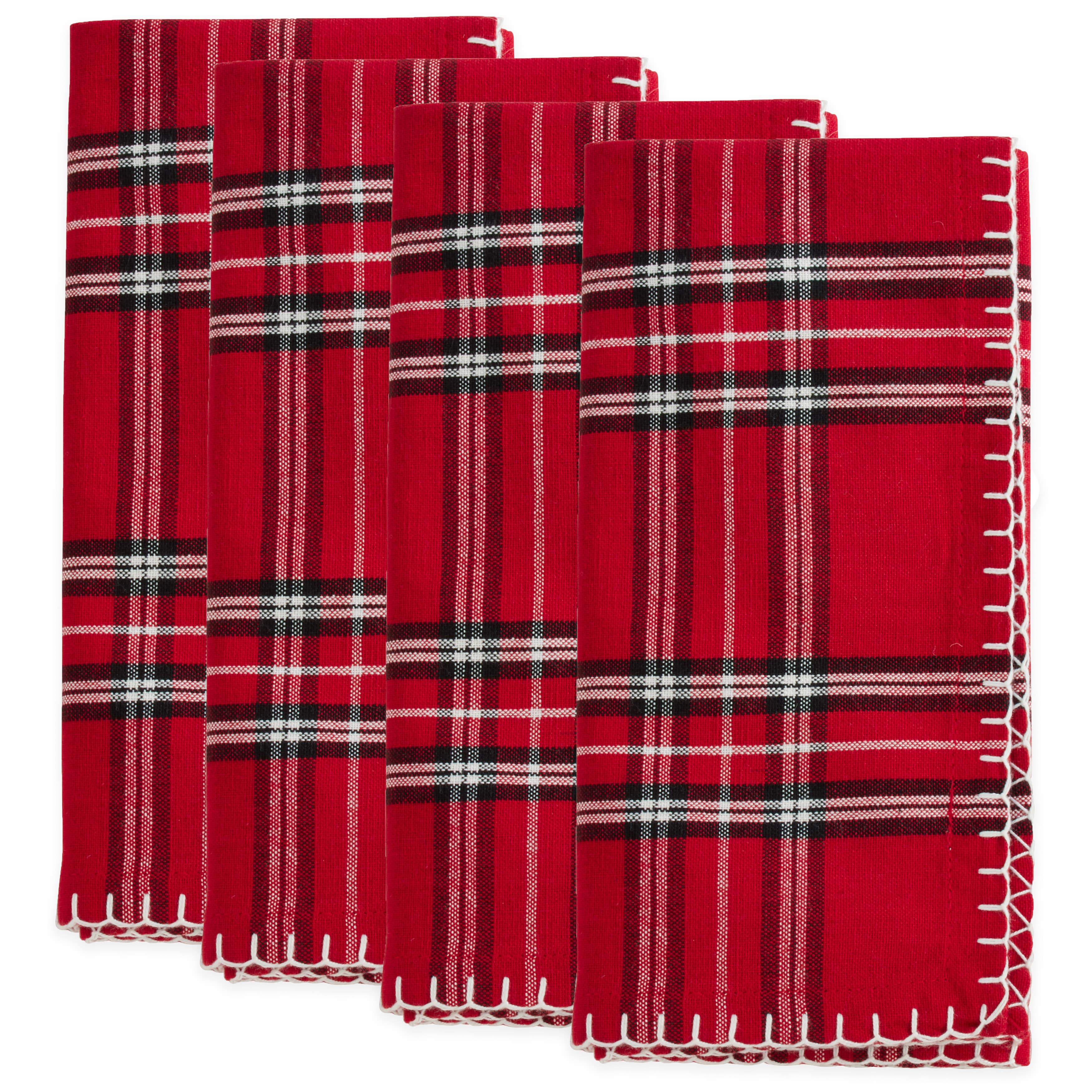 Red Plaid Whipstitch Napkin for wholesale on Faire3