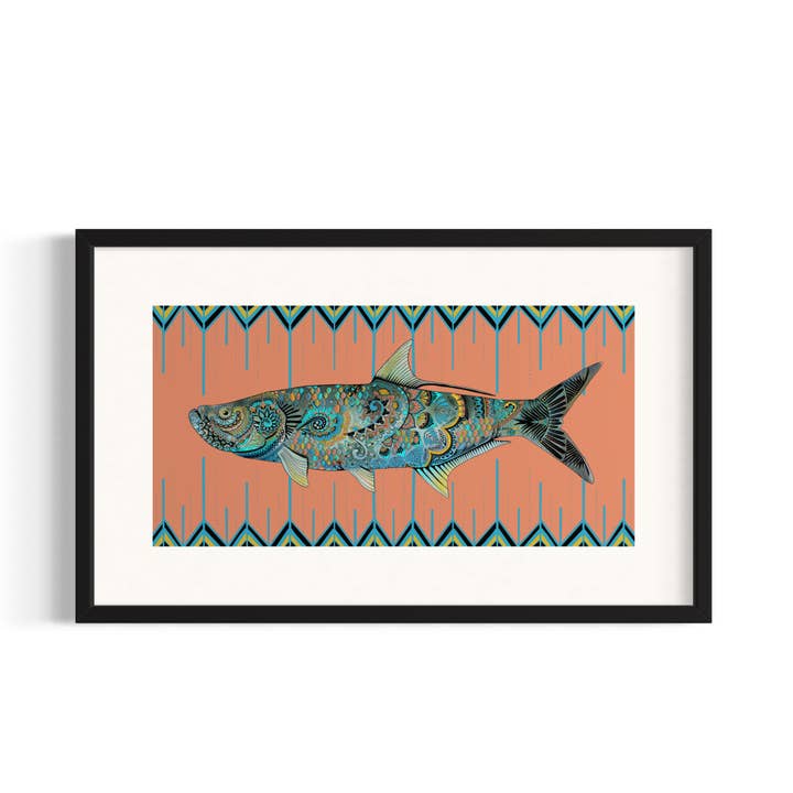 Bohemian Tarpon Game Fish Coastal Home Decor Beach Art Print for wholesale by The Vela Ranch