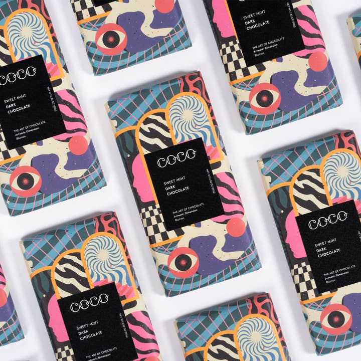 COCO Chocolatier - Wholesale Chocolate Bar - Sweet Mint Dark Chocolate Bar (Pack of 12)5
