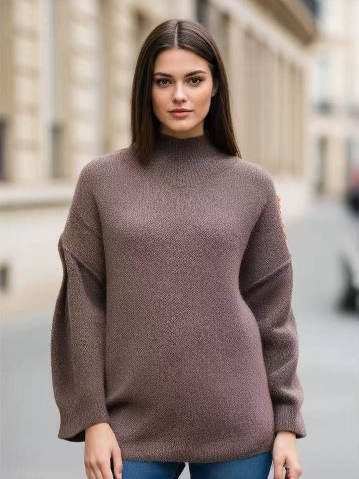 388118 Komfortabel Højhalset Sweater for engroshandel hos CIAO MILANO