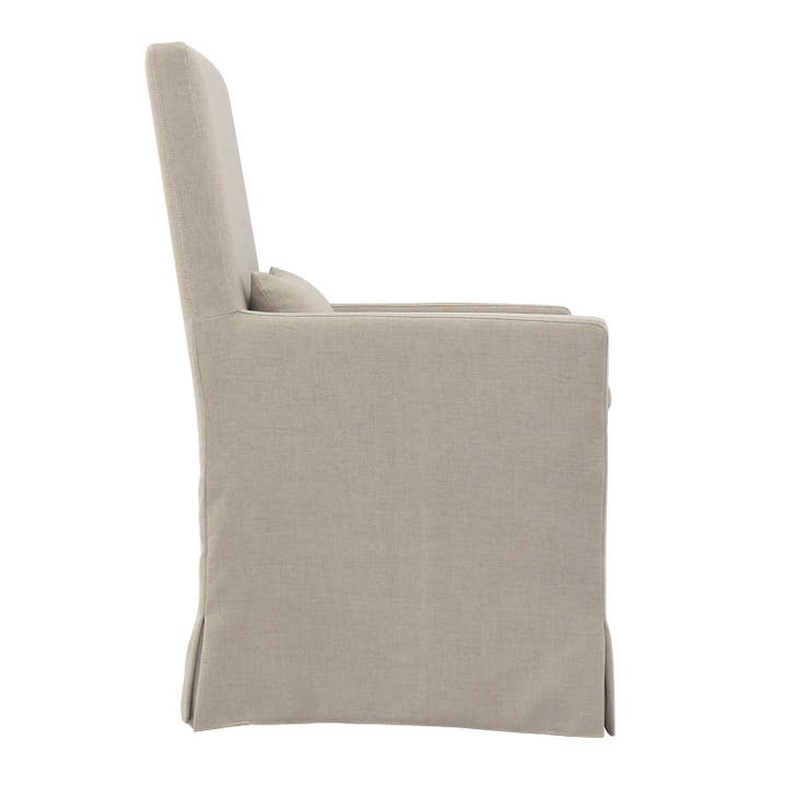 Padma's Plantation - Wholesale Chair - Sandspur Beach Arm Dining Chair - With Casters - Brushed Linen2