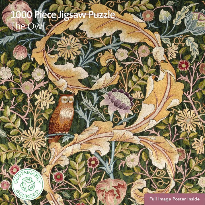Texas Bookman - Wholesale Puzzle - Adult - V&A: The Owl 1000 Piece Sustainable Jigsaw