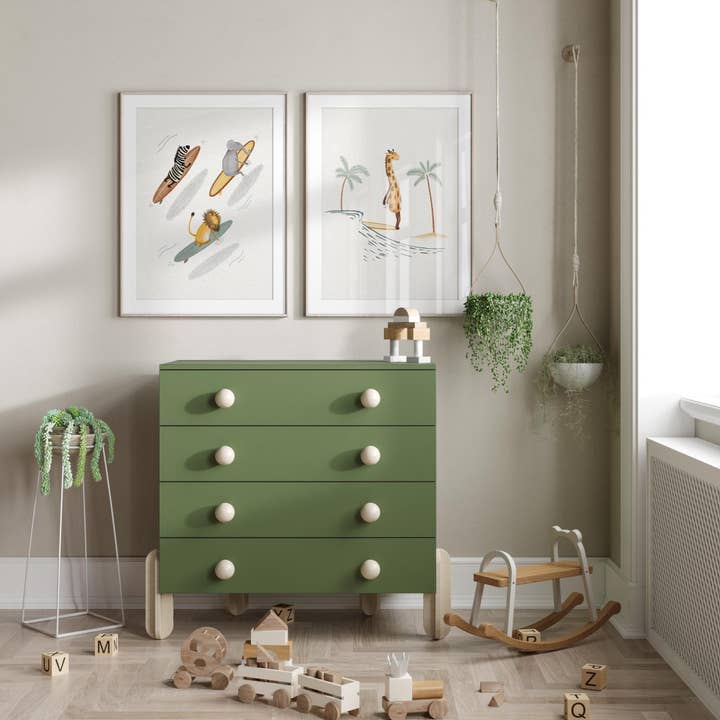 Set van 2 Surfende Dieren Kunstprints voor wholesale door Urchin Bay