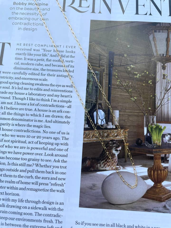 Collier en forme de trombone rempli d'or 14 carats pour la vente par Howard Bead Boutique