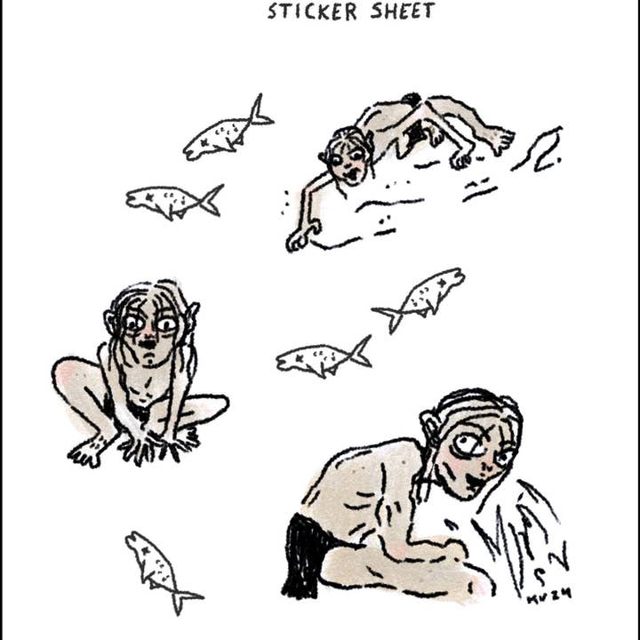 Kristen Vaughn - Wholesale Sticker - Gollum sticker sheet1