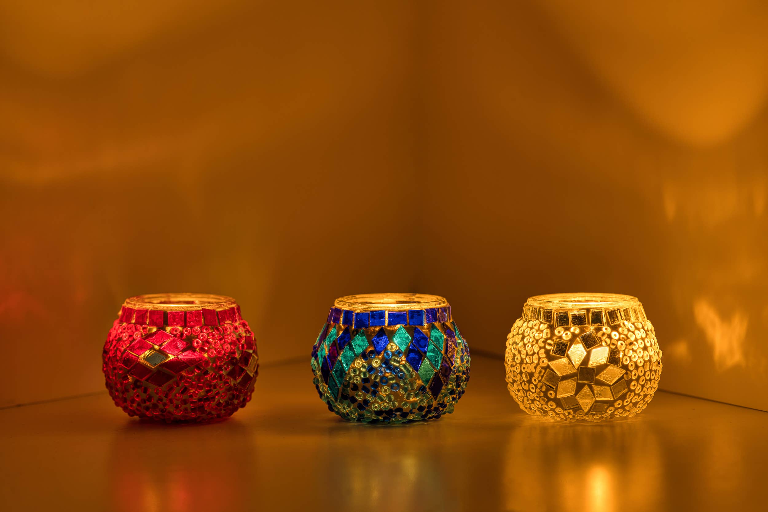 KAFTHAN - Wholesale Candle Holder - Tea Light Mosaic Candle Holders | Christmas Holiday Decor12