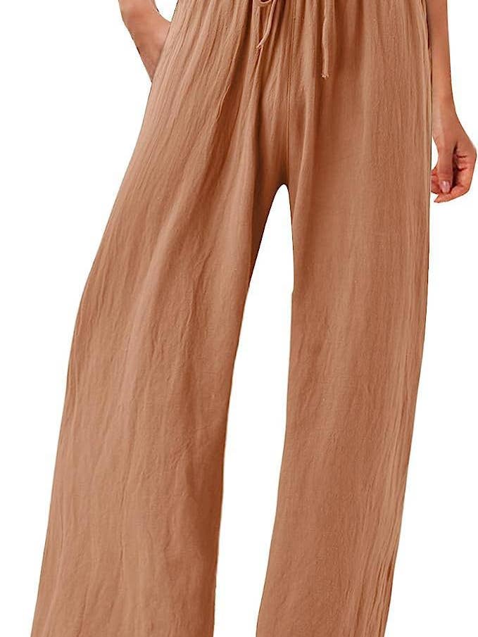 Lily Clothing - Wholesale Pants - Women's - Solid-colored cotton linen loose wide-leg pants13