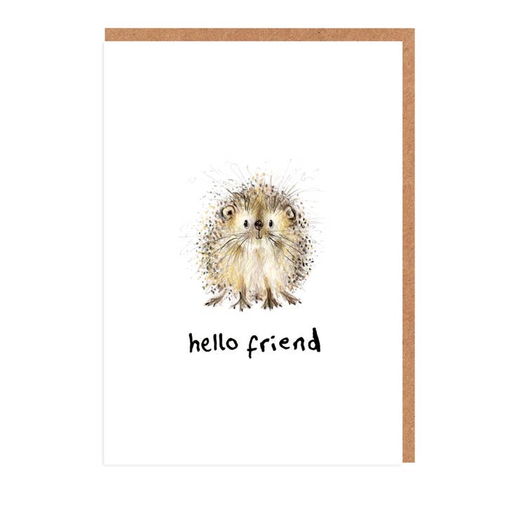 Gareth Hedgehog - Hello Friend Mini Card for wholesale by Catherine Rayner Trading Ltd