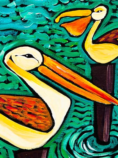 Stampa del poster "Due pellicani" di Ben Mann per la vendita all'ingrosso da parte di Keep Calm Collection