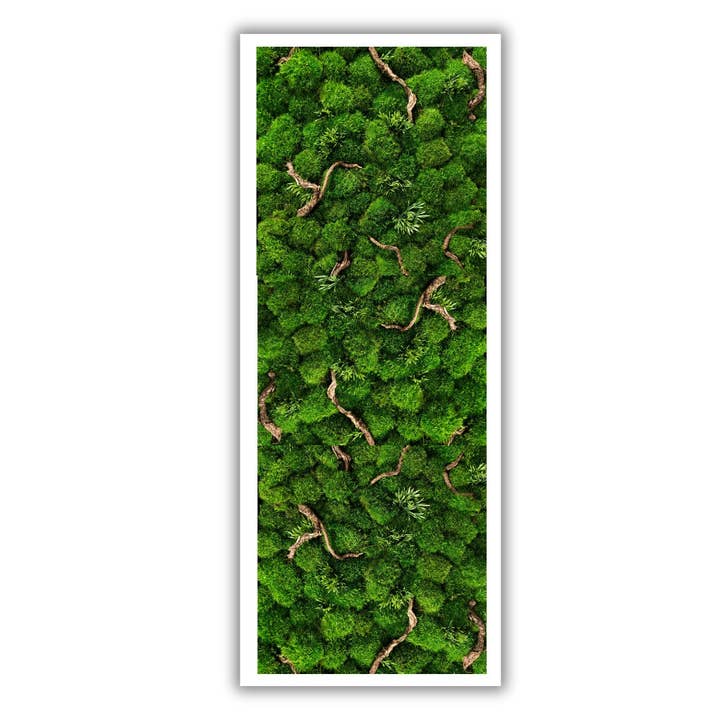 I Giardini Di Giulia - Venta al por mayor Papel pintado 3D - Cuadro Rectangular con Marco Blanco e Inserciones de Madera Natural