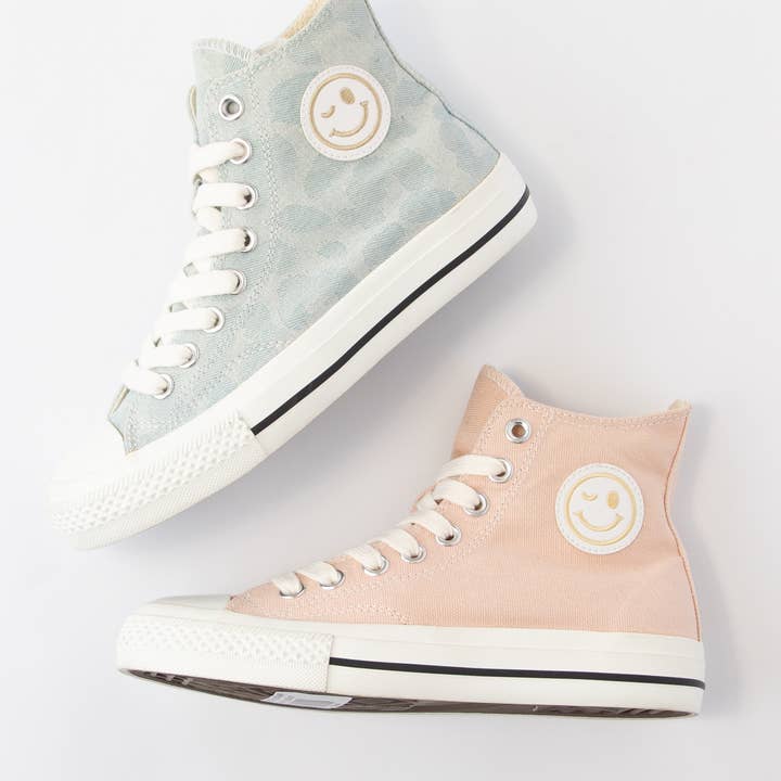 CCOCCI - Wholesale Lifestyle Sneakers - Women's - HATTIE SMILEY FACE HIGH-TOP CANVAS SNEAKERS9