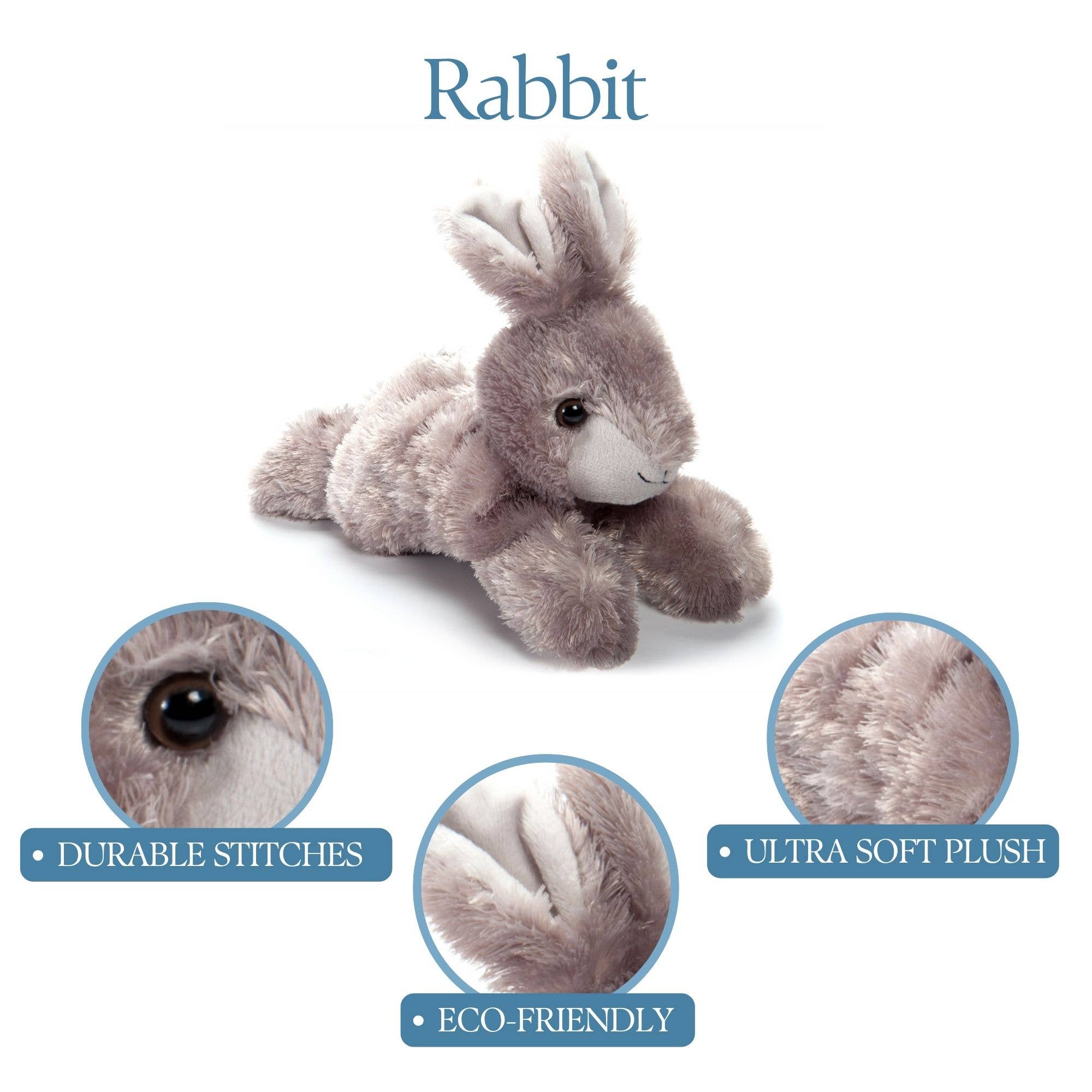The Petting Zoo - Vente Peluche – enfant et bébé - Lapin gris Scoopz de 8 po (21 cm)2