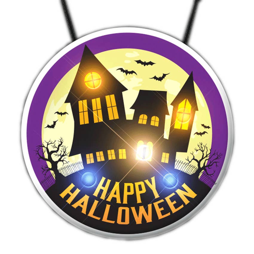 Blinkee.com, LLC – wholesale Pendant/charm necklace – Flashing Haunted House Necklace0