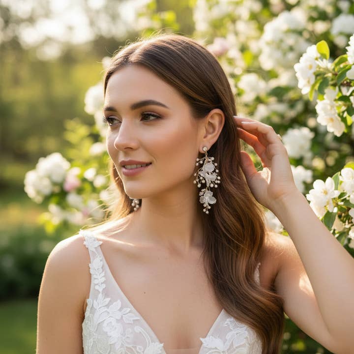 ATHENA CAPTIVATING PEARLS OF ELEGANCE EARRINGS - CZER815 GLD for wholesale by Athena Bridal Jewellery