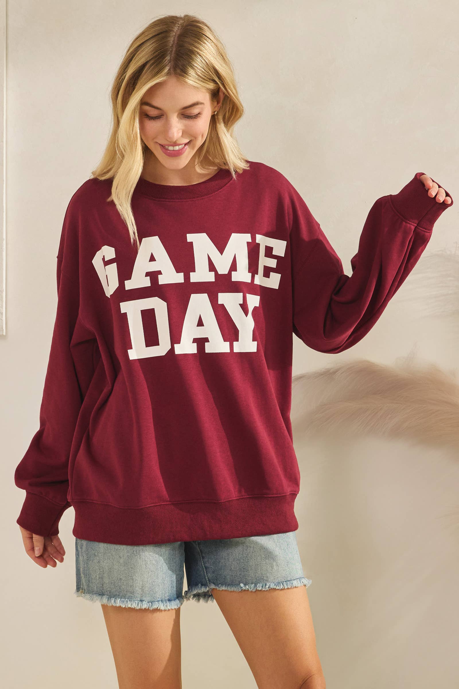 Sewn and Seen - Wholesale Graphic Sweatshirt - Women's - Bold Varsity Game Day Sweatshirt6