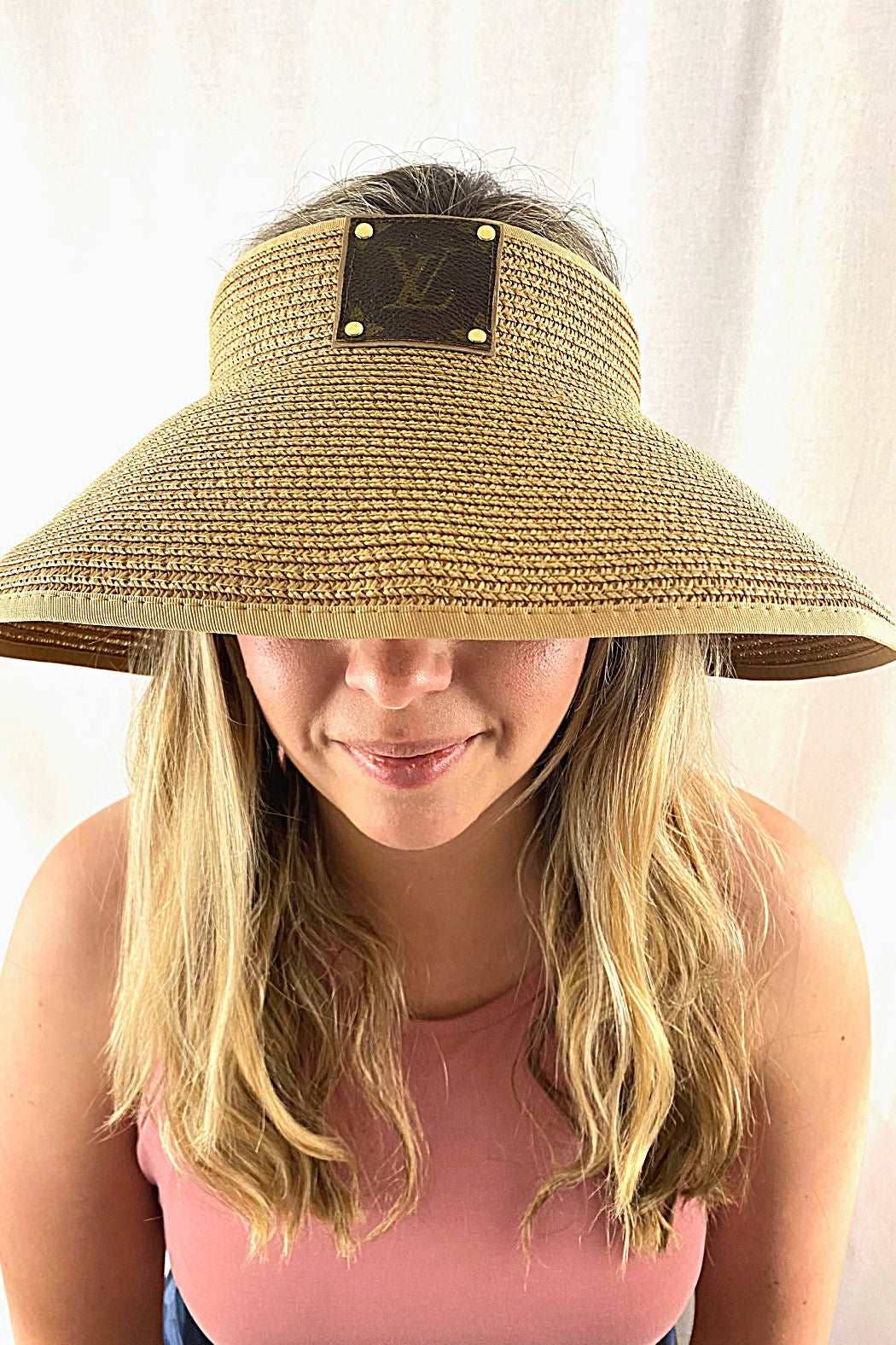 Embellish Your Life - Wholesale Visor - Women's - Upcycled LV Rollable Packable Straw Visor