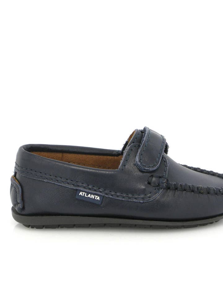 Strap Moccasins - dark blue smooth for wholesale by Atlanta Mocassin