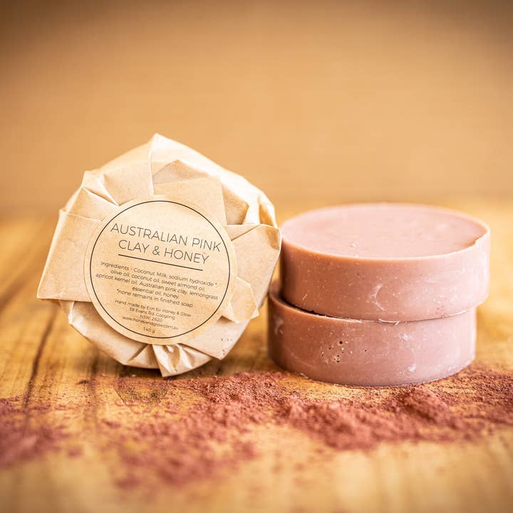 Honey and Glow – Großhandel Feste Seife – Handgemachte Seife aus australischem rosa Ton