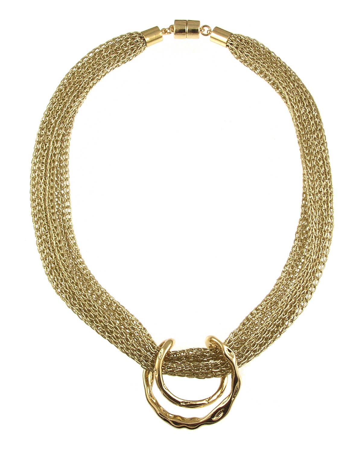 Origin Jewelry - Wholesale Link & Chain Necklace - Horseshoe Pendant with mesh fabric necklace