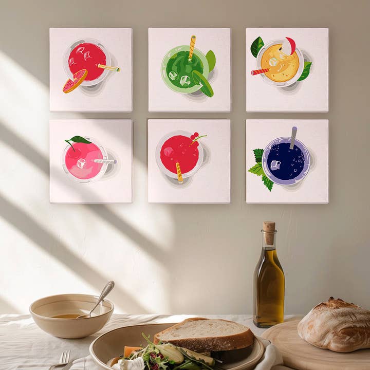 Sun-Kissed Sips 6 Pack Mini Paint by Numbers Kit for wholesale by Paint Your Numbers