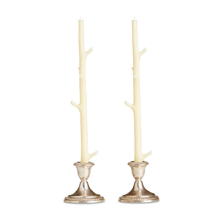 Stick Candles - Vente Bougies/bougeoirs coniques - Bougies en bâton en érable/paire1