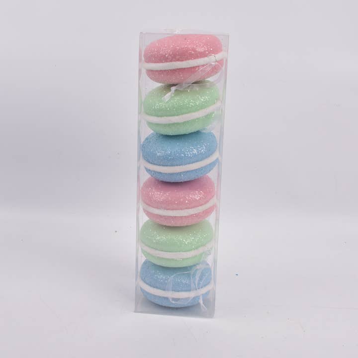 Confezione da 6 macarons in scatola di acetato per la vendita all'ingrosso da parte di Country Silk