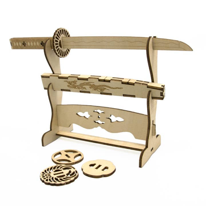 Magnote - Wholesale Puzzle - Adult - wa-gu-mi Katana Samurai Warrior Sword Wooden 3D Puzzle Kit