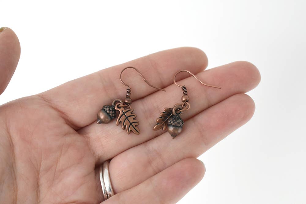 Enchanted Leaves - Vente Boucles d'oreilles pendantes - Boucles d'oreilles Charm Gand Cuivre2