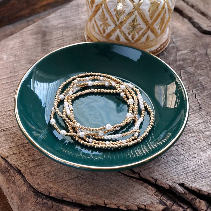 PennyLine inc - Wholesale Beaded Bracelet - Golden Whisper – Pearlized Beaded Bracelet Set2