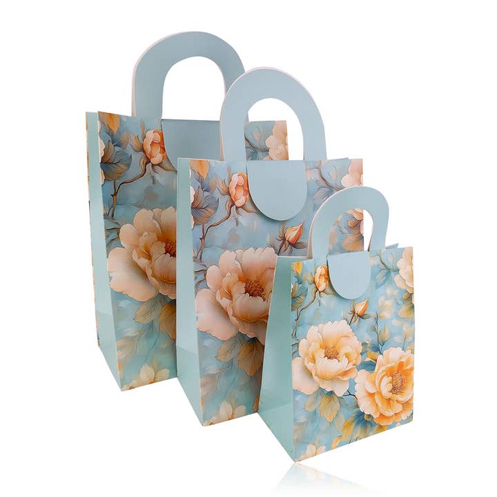 Accentra - Wholesale Gift Bag - Gift Bag FLOWERS 5 M Paper Bag, assorted in 4 designs5