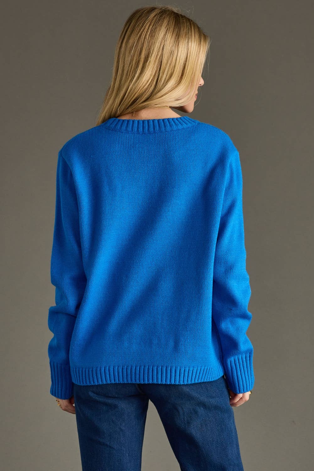 Panache Apparel Co. - Vendita all'ingrosso Maglione tricot - Donna - Maglione Blu Reale Merry & Bright4